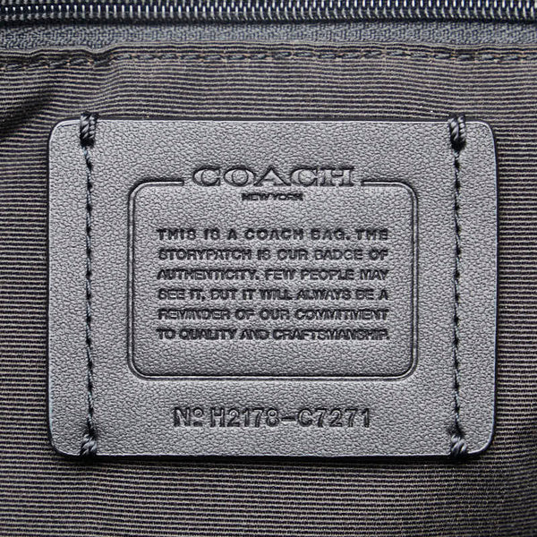 コーチ チェック バッファロー プラッド プリント ハンドバッグ トートバッグ C7271 SVS66 ブラック レッド PVC レザー レディース COACH 【中古】