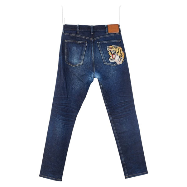 グッチ タイガー デニムパンツ サイズ：32 ブルー デニム レディース GUCCI 【中古】