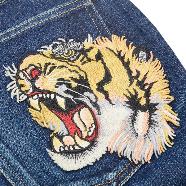 グッチ タイガー デニムパンツ サイズ：32 ブルー デニム レディース GUCCI 【中古】
