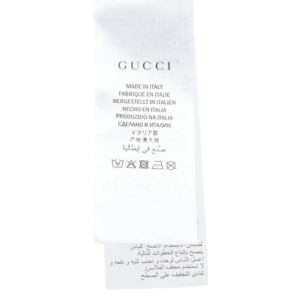 グッチ BLIND FOR LOVE UFO プリント フラワー 花 刺繍 半袖Ｔシャツ サイズ：L 469307 ブラック マルチカラー コットン メンズ GUCCI 【中古】