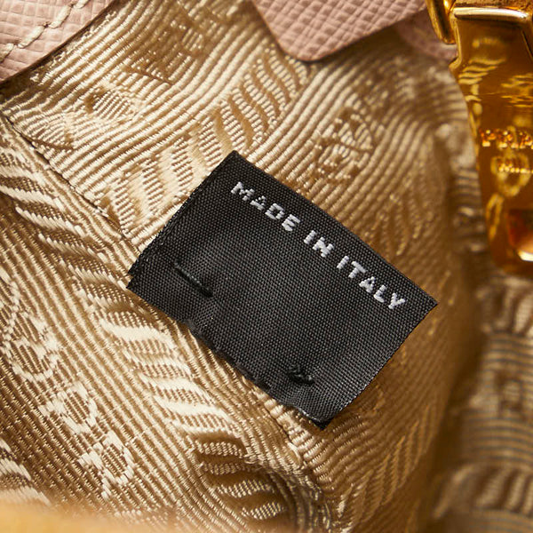 プラダ 三角ロゴプレート ガレリア ハンドバッグ ショルダーバッグ 2WAY ピンク サフィアーノ レディース PRADA 【中古】