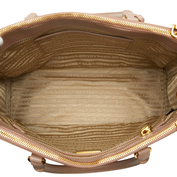 プラダ 三角ロゴプレート ガレリア ハンドバッグ ショルダーバッグ 2WAY ピンク サフィアーノ レディース PRADA 【中古】
