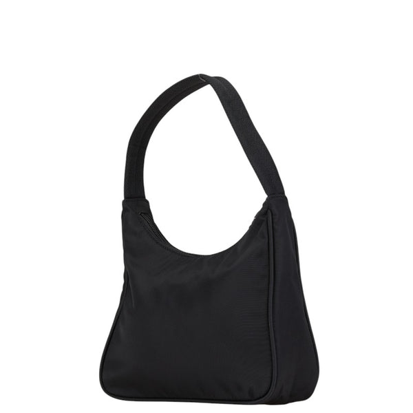 プラダ 三角ロゴプレート ミニ ハンドバッグ ポーチ MV515 ブラック ナイロン レディース PRADA 【中古】