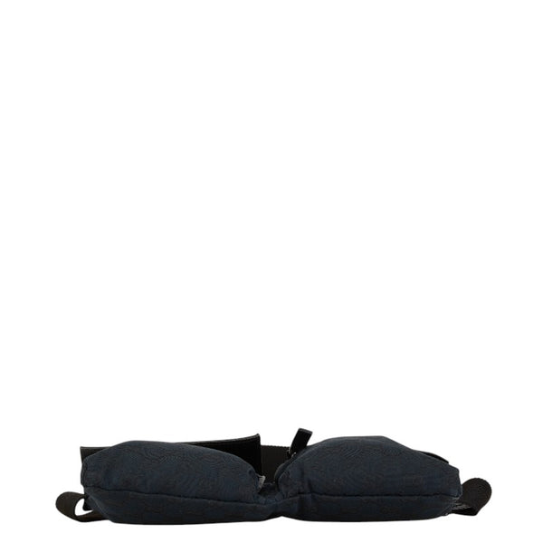 グッチ GGキャンバス ウエストバッグ ボディバッグ 28566 ネイビー ブラック キャンバス レザー レディース GUCCI 【中古】