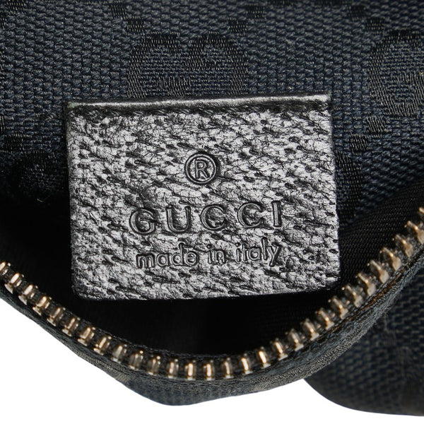 グッチ GGキャンバス ウエストバッグ ボディバッグ 28566 ネイビー ブラック キャンバス レザー レディース GUCCI 【中古】