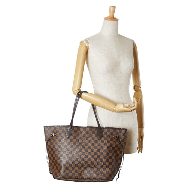 ルイ ヴィトン ダミエ ネヴァーフルMM トートバッグ ショルダーバッグ N41358 ブラウン PVC レザー レディース LOUIS VUITTON 【中古】