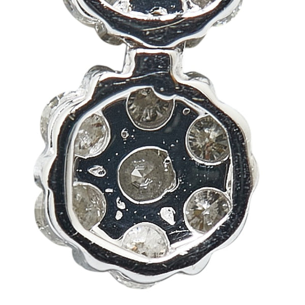 K18WG ホワイトゴールド ダイヤ1.00ct 3連 ピアス レディース 【中古】