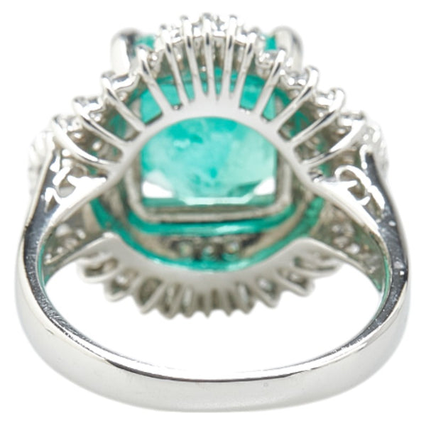Pt900 プラチナ エメラルド3.63ct ダイヤ0.60ct リング 指輪 レディース 10.5号 【中古】