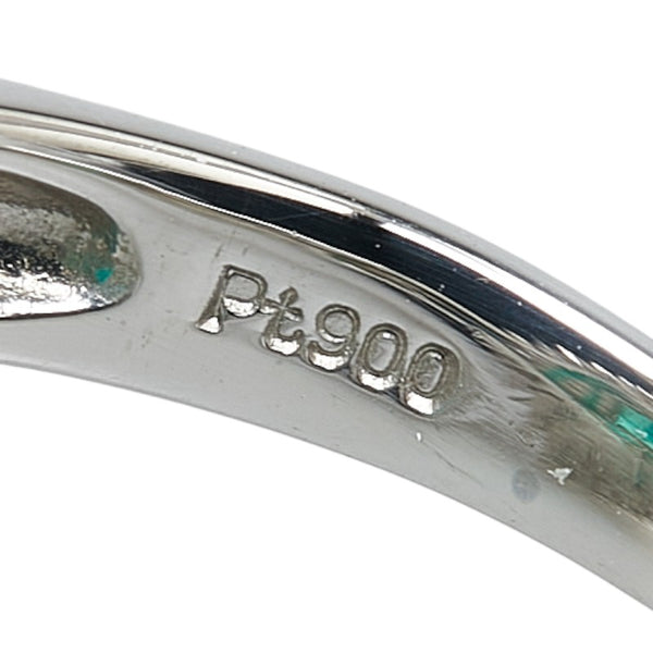 Pt900 プラチナ エメラルド3.63ct ダイヤ0.60ct リング 指輪 レディース 10.5号 【中古】