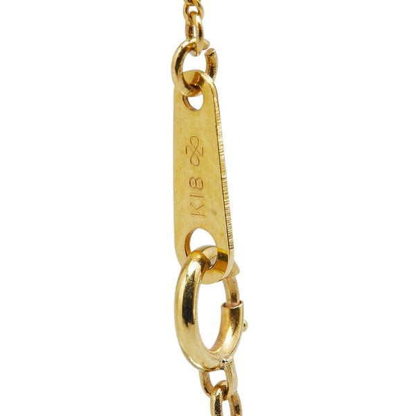 K18YG イエローゴールド サファイア0.32ct ダイヤ0.30ct ハート モチーフ ペンダントネックレス レディース 【中古】
