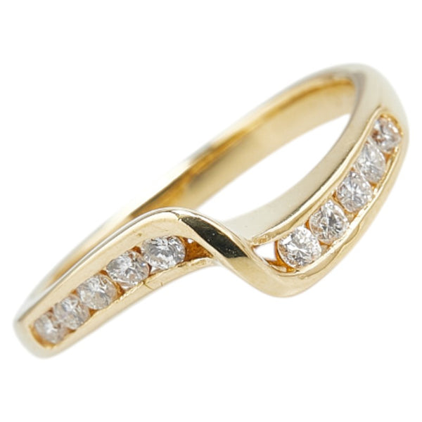 K18YG イエローゴールド ダイヤ0.24ct リング 指輪 レディース 10.5号 【中古】