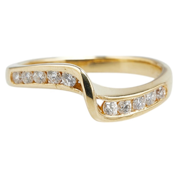 K18YG イエローゴールド ダイヤ0.24ct リング 指輪 レディース 10.5号 【中古】