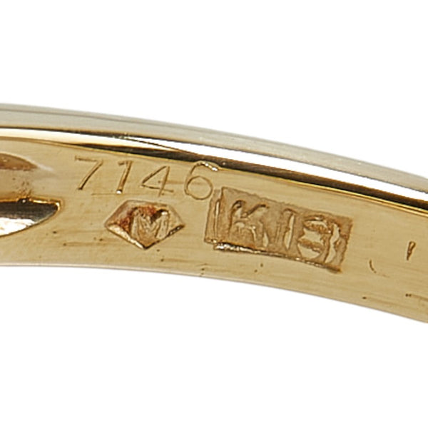 K18YG イエローゴールド ダイヤ0.24ct リング 指輪 レディース 10.5号 【中古】