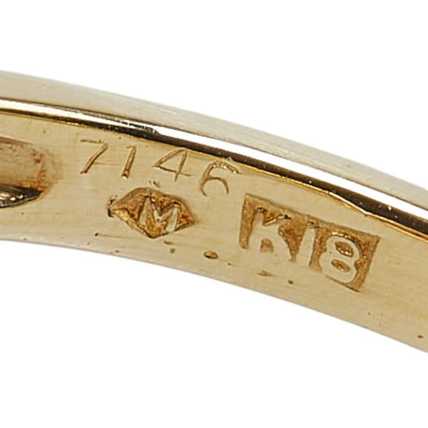 K18YG イエローゴールド ルビー0.37ct リング 指輪 レディース 10号 【中古】
