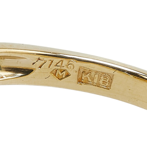 K18YG イエローゴールド エメラルド0.28ct リング 指輪 レディース 10.5号 【中古】