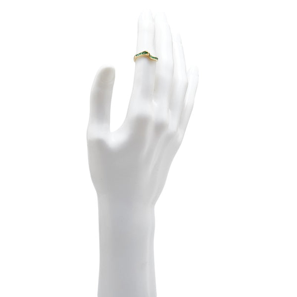 K18YG イエローゴールド エメラルド0.28ct リング 指輪 レディース 10.5号 【中古】