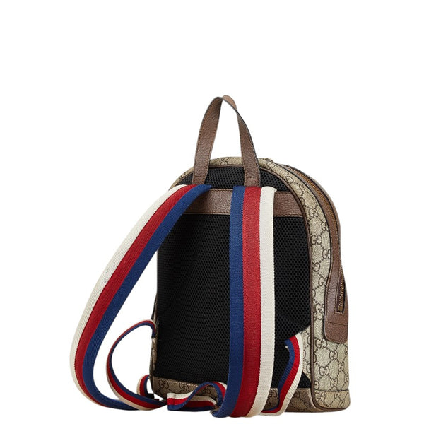 グッチ GGスプリーム ミスティックキャット リュック バックパック 495621 ベージュ ブラウン PVC レザー レディース GUCCI 【中古】