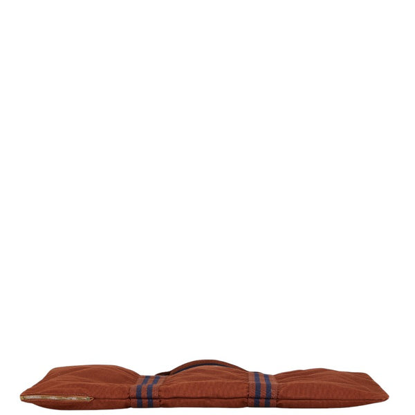 エルメス フールトゥ ポルトドキュマン ビジネスバッグ ドキュメントケース ブラウン ネイビー キャンバス レディース HERMES 【中古】