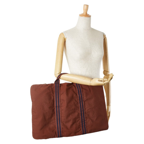 エルメス フールトゥ ポルトドキュマン ビジネスバッグ ドキュメントケース ブラウン ネイビー キャンバス レディース HERMES 【中古】