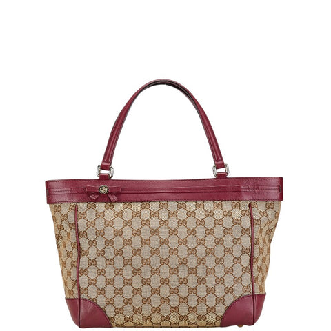 グッチ GGキャンバス メイフェア トートバッグ ハンドバッグ 257061 ベージュ ブラウン ピンク キャンバス レザー レディース GUCCI 【中古】