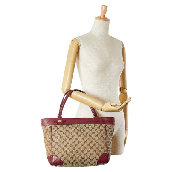 グッチ GGキャンバス メイフェア トートバッグ ハンドバッグ 257061 ベージュ ブラウン ピンク キャンバス レザー レディース GUCCI 【中古】