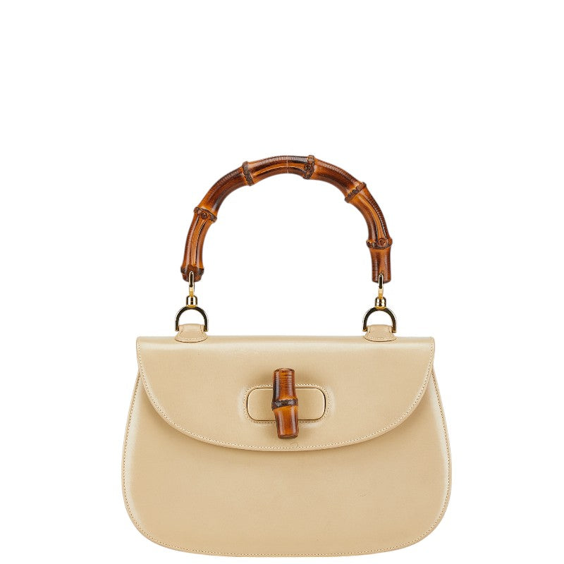 グッチ バンブー ハンドバッグ 000.01.0633 ベージュ レザー レディース GUCCI 【中古】