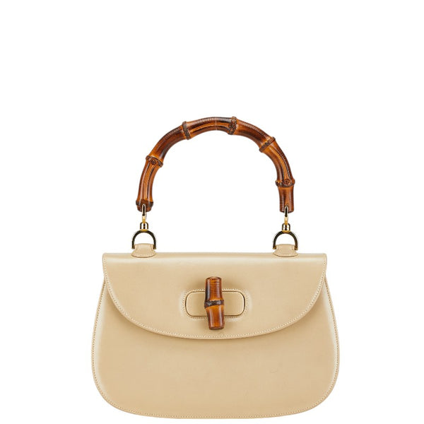 グッチ バンブー ハンドバッグ 000.01.0633 ベージュ レザー レディース GUCCI 【中古】
