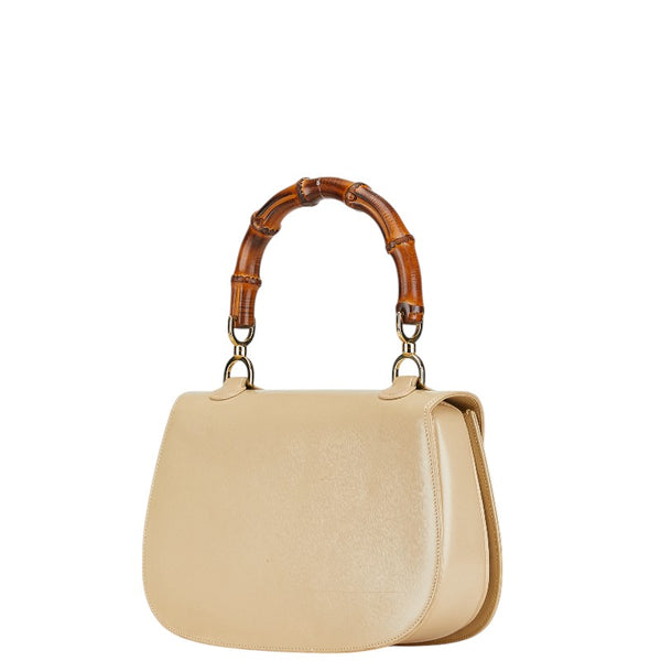 グッチ バンブー ハンドバッグ 000.01.0633 ベージュ レザー レディース GUCCI 【中古】