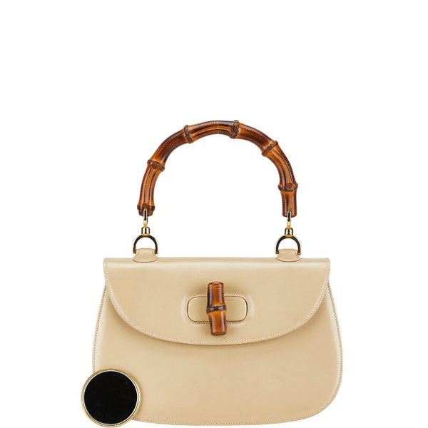 グッチ バンブー ハンドバッグ 000.01.0633 ベージュ レザー レディース GUCCI 【中古】