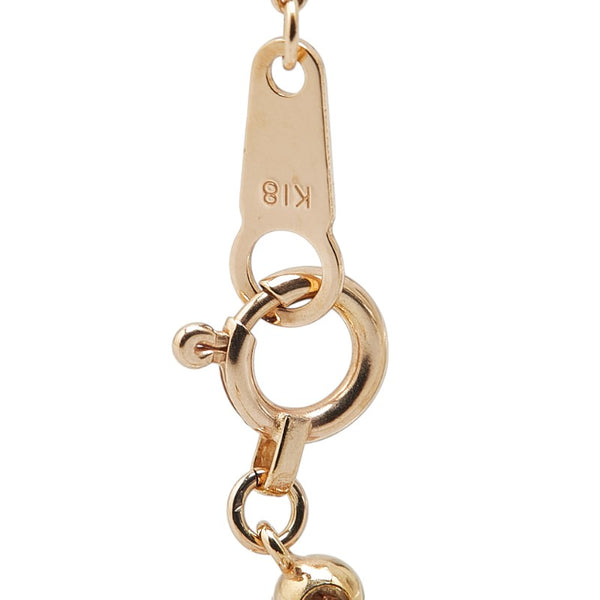 K18PG ピンクゴールド ダイヤ0.35ct フラワー 花 モチーフ ペンダントネックレス レディース 【中古】