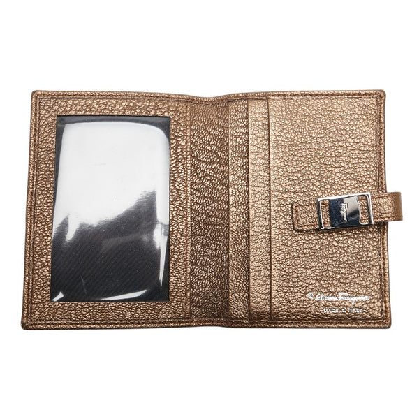 サルヴァトーレフェラガモ カードケース パスケース ブラウン レザー レディース Salvatore Ferragamo 【中古】