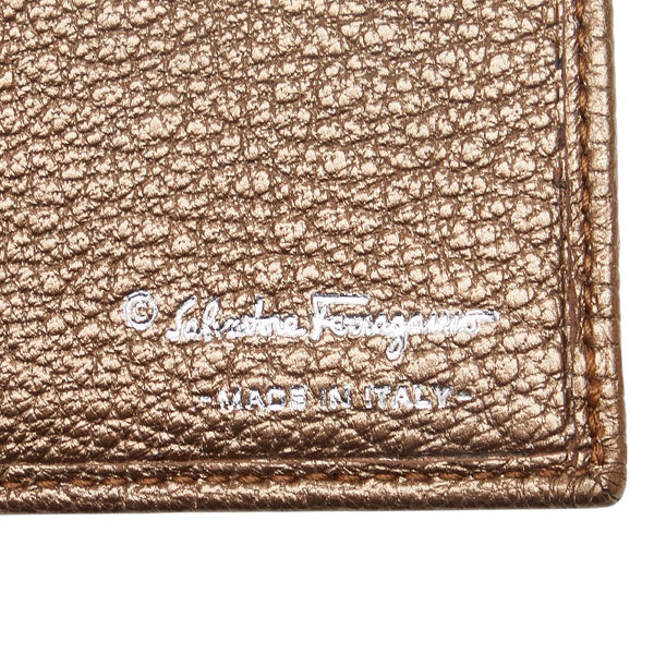 サルヴァトーレフェラガモ カードケース パスケース ブラウン レザー レディース Salvatore Ferragamo 【中古】
