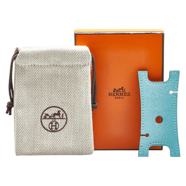 エルメス ドリンク イヤホンホルダー ブルー系 スイフト レディース HERMES 【中古】