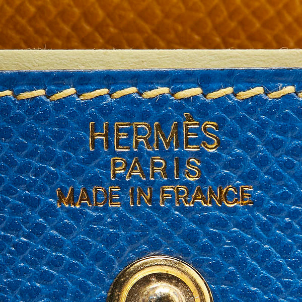 エルメス ポストイットケース 付箋ケース ブルー イエロー クシュベル レディース HERMES 【中古】