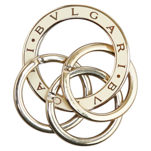 ブルガリ ブルガリブルガリ 3連 キーリング 35277 ゴールド ホワイト メッキ レディース BVLGARI 【中古】