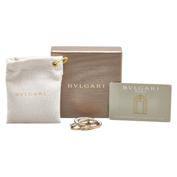 ブルガリ ブルガリブルガリ 3連 キーリング 35277 ゴールド ホワイト メッキ レディース BVLGARI 【中古】