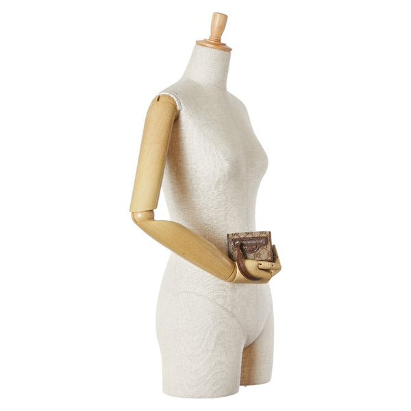 グッチ × BALENCIAGA バレンシアガ GGキャンバス ザ ハッカー プロジェクト ネオ クラシック ウォレット 三つ折り財布 コンパクトウォレット 681708 ベージュ ブラウン キャンバス レザー レディース GUCCI 【中古】