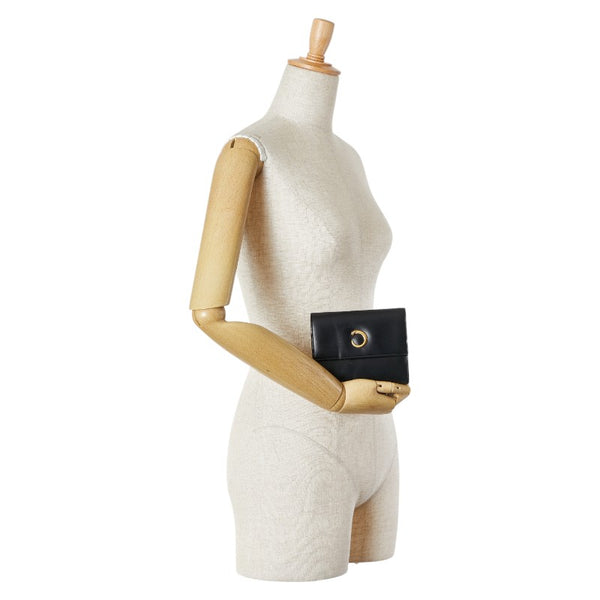 カルティエ パンテール パンサー 三つ折り財布 L3000210 ブラック レザー レディース CARTIER 【中古】