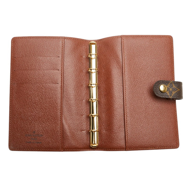 ルイ ヴィトン モノグラム アジェンダPM 手帳カバー 6穴 R20005 ブラウン PVC レザー レディース LOUIS VUITTON 【中古】