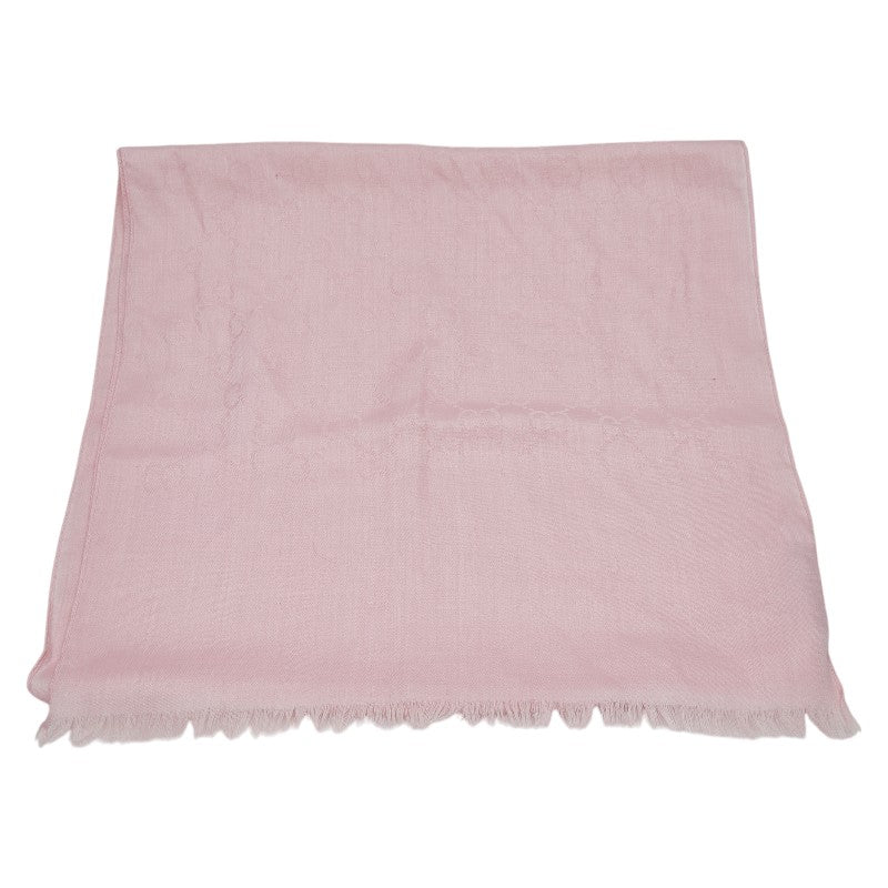 グッチ GG柄 ストール ピンク ウール シルク レディース GUCCI 【中古】