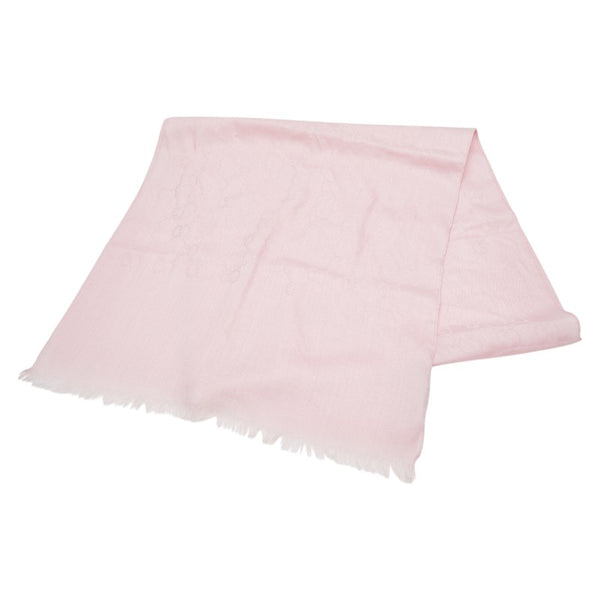 グッチ GG柄 ストール ピンク ウール シルク レディース GUCCI 【中古】