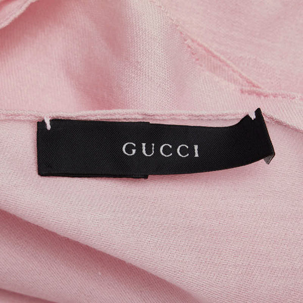 グッチ GG柄 ストール ピンク ウール シルク レディース GUCCI 【中古】
