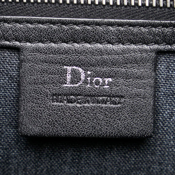 ディオール CDロゴ ショルダーバッグ ネイビー ワインレッド レザー レディース Dior 【中古】