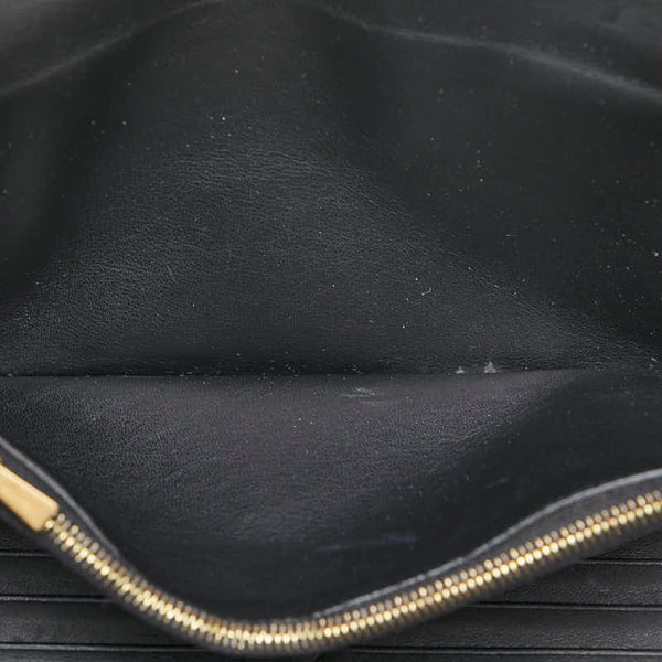 セリーヌ トライフォールデッド マルチファンクション 長財布 ブラック ピンク レザー レディース CELINE 【中古】