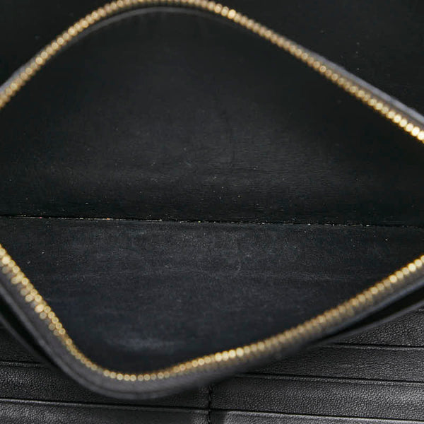 セリーヌ トライフォールデッド マルチファンクション 長財布 ブラック ピンク レザー レディース CELINE 【中古】