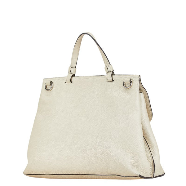 グッチ バンブー デイリー ハンドバッグ ショルダーバッグ 2WAY 392013 ホワイト レザー レディース GUCCI 【中古】