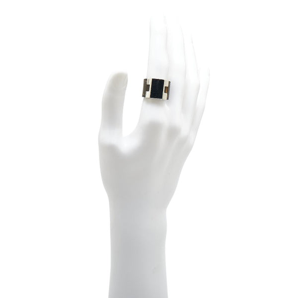 エルメス ルーリー リング 指輪 カーキ シルバー レザー メタル レディース HERMES 【中古】