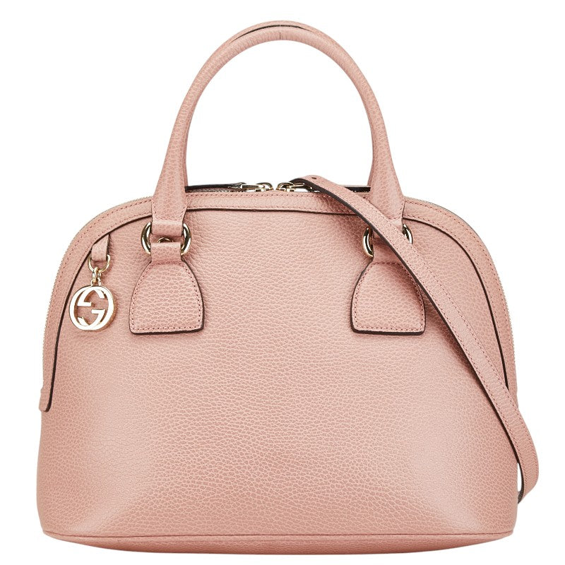 グッチ インターロッキングG ハンドバッグ ショルダーバッグ 2WAY 449662 ピンク レザー レディース GUCCI 【中古】