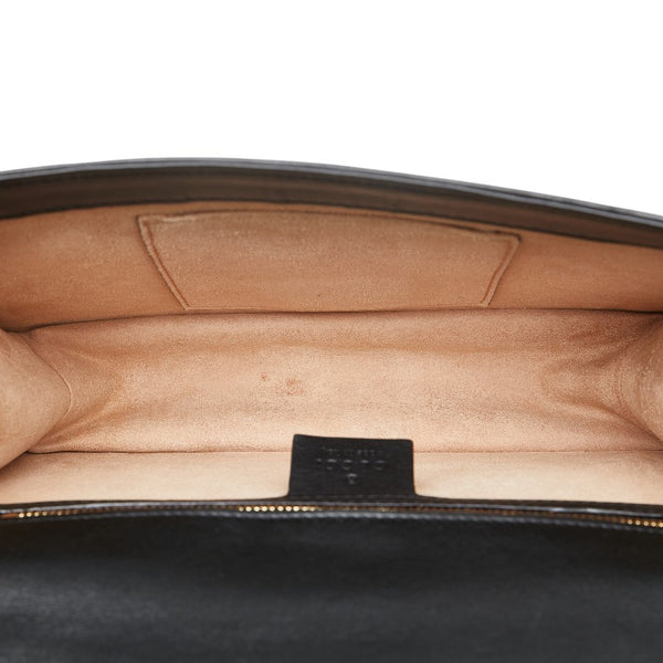 グッチ シェリーライン シルヴィ 斜め掛け ショルダーバッグ 524405 ブラック ベロア エナメル レディース GUCCI 【中古】