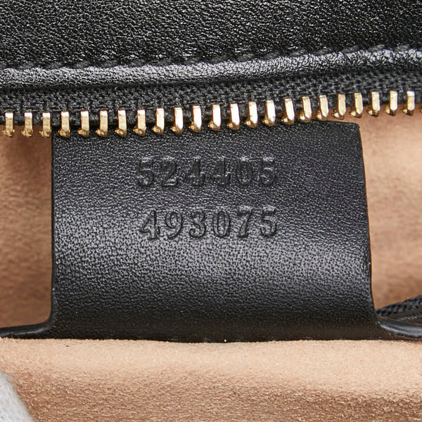 グッチ シェリーライン シルヴィ 斜め掛け ショルダーバッグ 524405 ブラック ベロア エナメル レディース GUCCI 【中古】